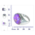 925 STERLING SILVER SIMPLE DESIGNER RING WITH PURPLE COPPER TURQUOISE GEMSTONE JEWELRY